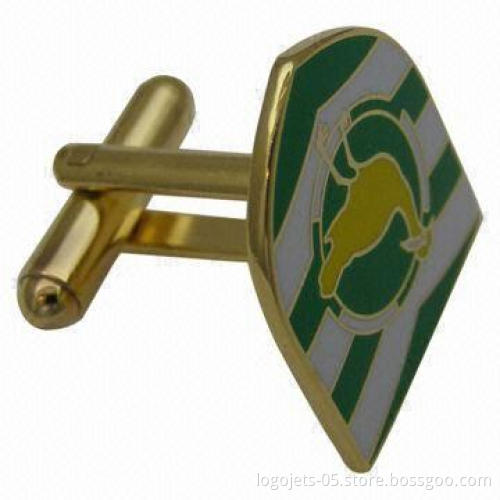 Cufflinks with Emblem Logo, Made of Transparent Imitation Hard Enamel